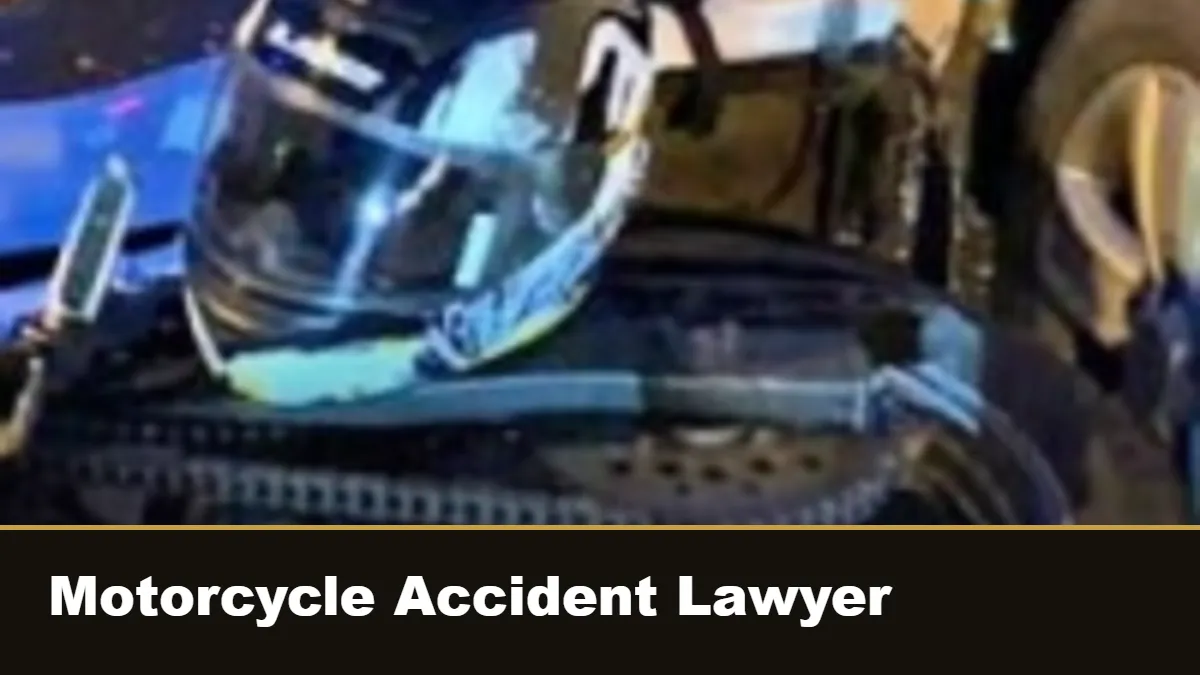 Motorcycle on its side after a crash