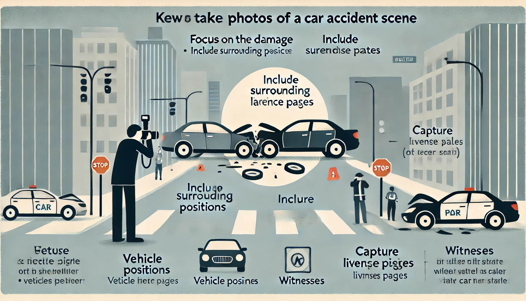 Take photos of the accident scene