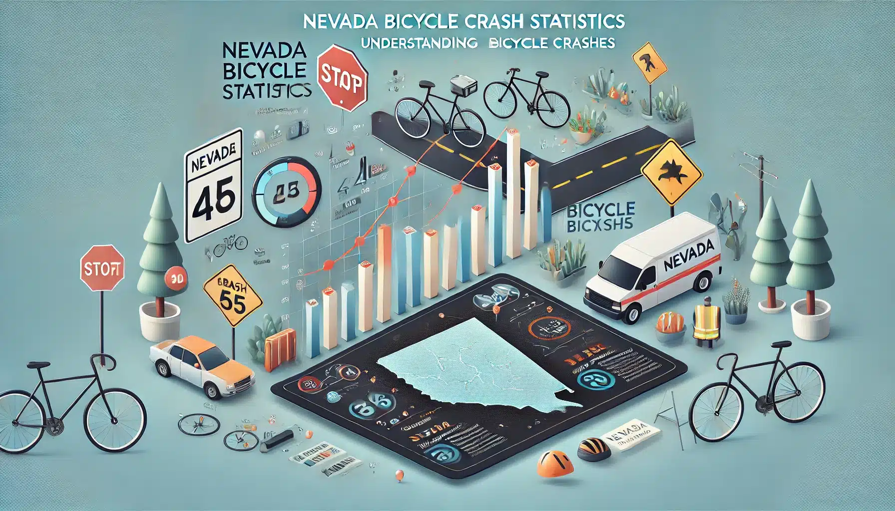 Bike lane accidents Nevada map