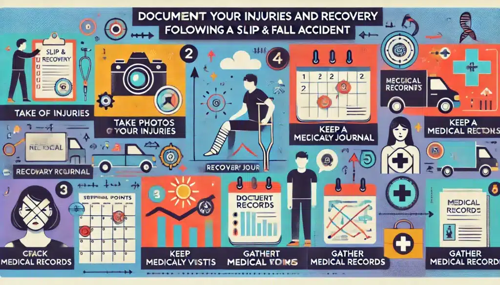 Document your recovery from the fall injuries