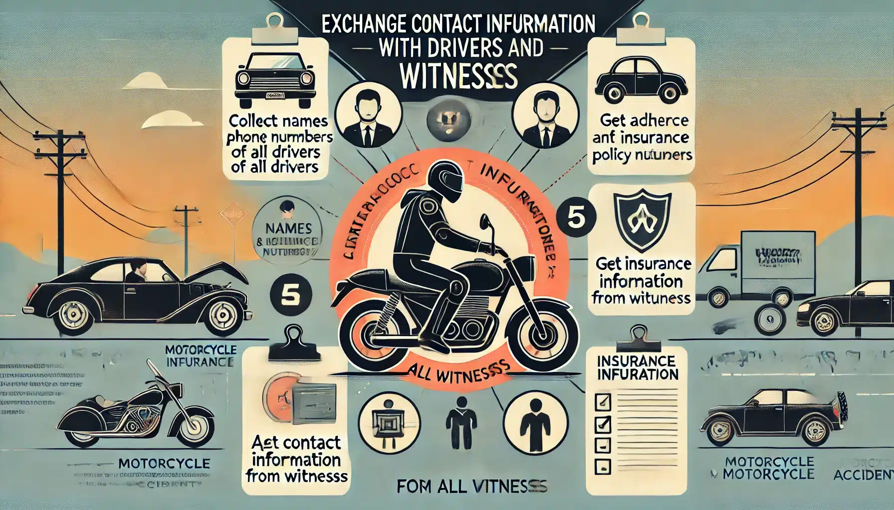 Exchange contact information with drivers and witnesses