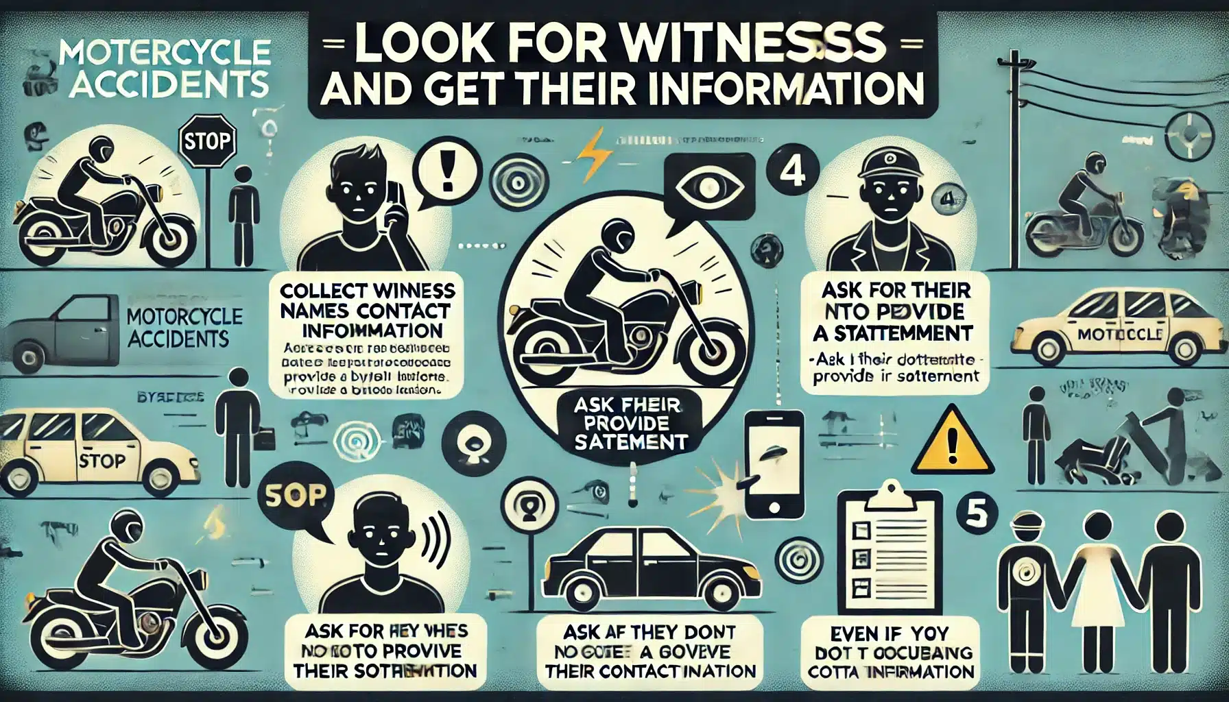 Look for witnesses and get their information