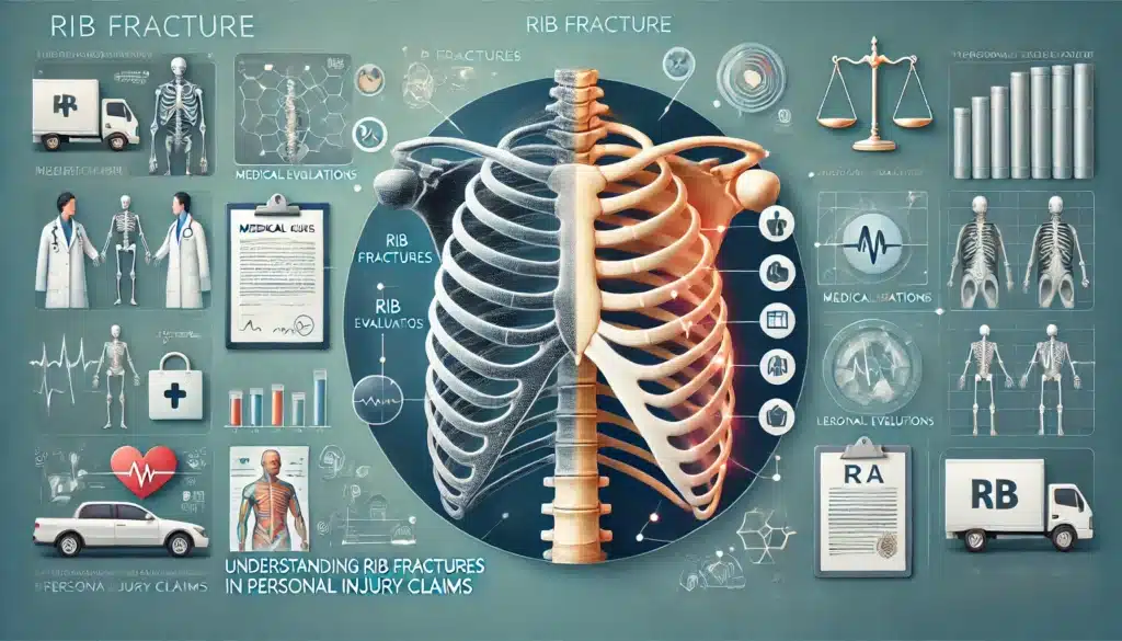 Multiple rib fracture X-ray after auto accident