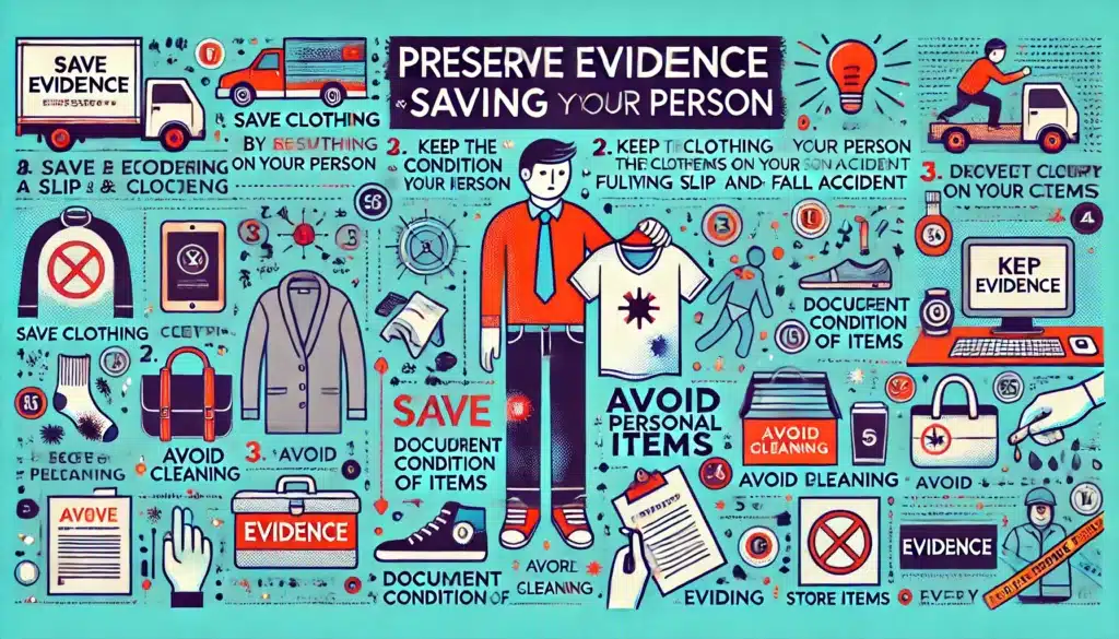 Save any clothing or personal items on your person