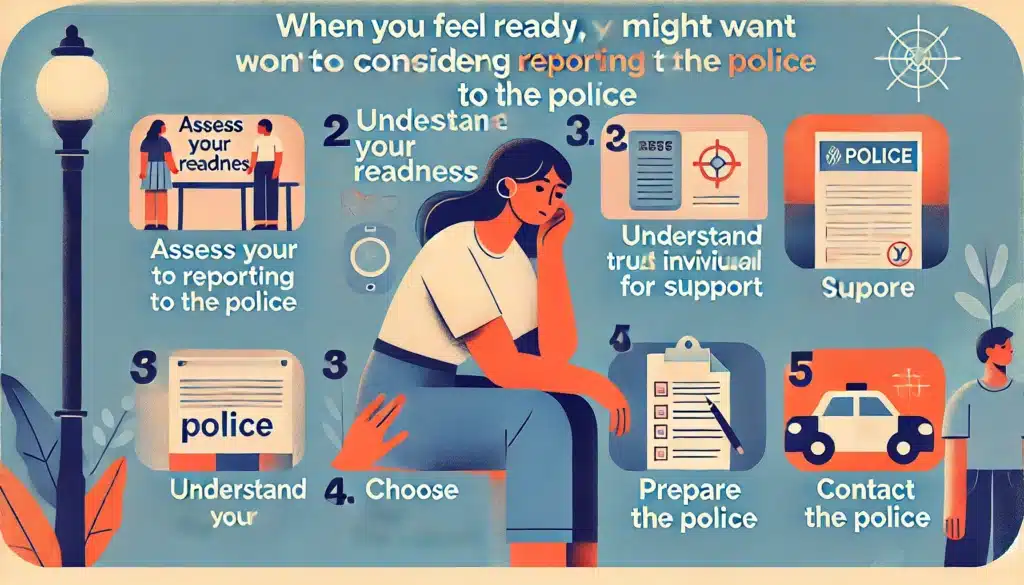 When you feel ready, you might want to consider reporting the assault to the police