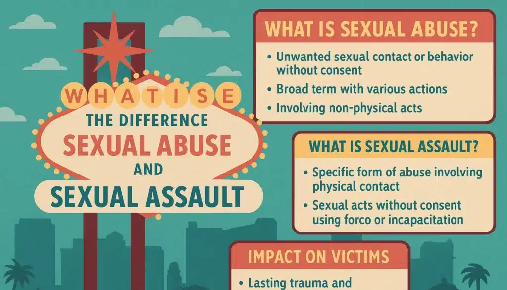 Infographic explaining the difference between sexual abuse and sexual assault