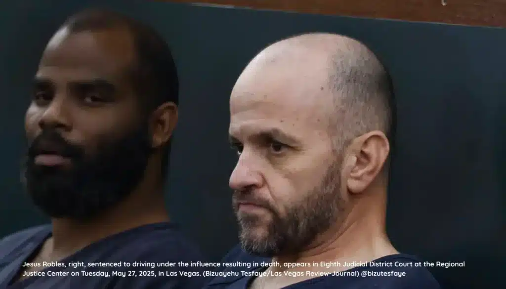 Jesus Robles, right, sentenced for DUI causing death of a bicyclist